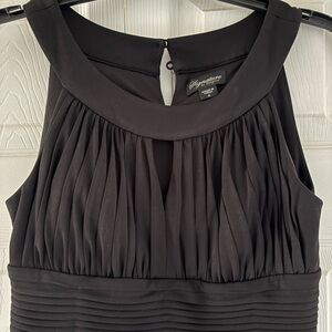 Signature by Sangria Black Pleated Band-Waist Cocktail Dress